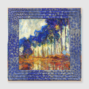 Carte Magnétique Monet, Les peupliers dans le cadre bleu d'automne 