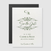 Carte Magnétique Monogramme Conception complexe Mariage Enregistrer (Devant / Derrière)