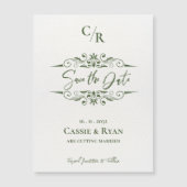 Carte Magnétique Monogramme Conception complexe Mariage Enregistrer (Devant)