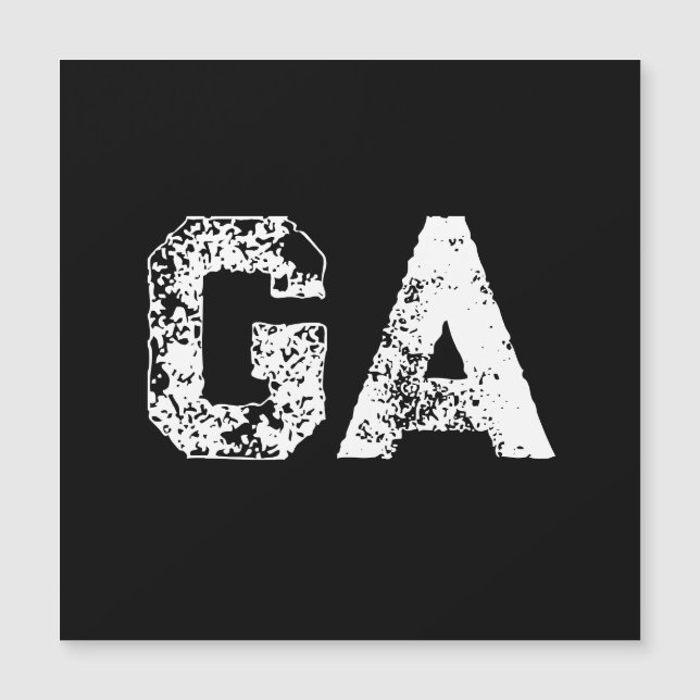 Carte Magnétique Monogramme Lettres Initiales Noir Blanc Simple (Devant)