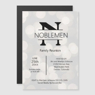 Carte Magnétique Monogramme minimal de la réunion de la famille ma