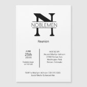 Carte Magnétique Monogramme minimal de réunion magnétique familiale (Devant)