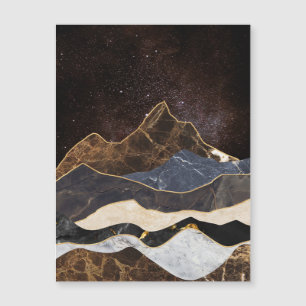 Carte Magnétique Montagnes Abstraites en marbre sous ciel étoilé