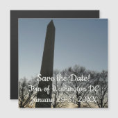 Carte Magnétique Monument de Washington dans le paysage d'hiver II (Devant / Derrière)