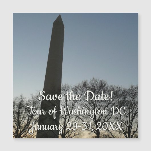 Carte Magnétique Monument de Washington dans le paysage d'hiver II (Devant)