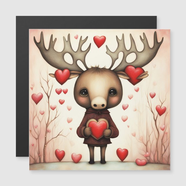 Carte Magnétique Moose Love 3 (Devant / Derrière)