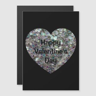 Carte Magnétique Mosaïque argentée brillante et colorée Valentine D