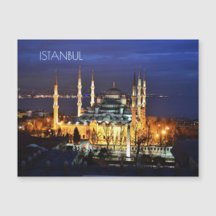 Carte Magnétique Mosquée Bleue à Istanbul la nuit