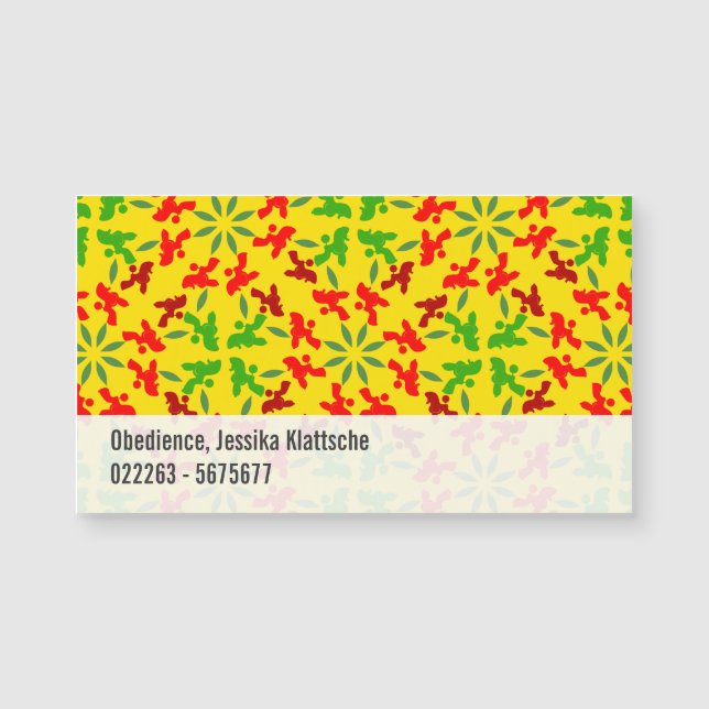 Carte Magnétique Motif Caniche (Devant)