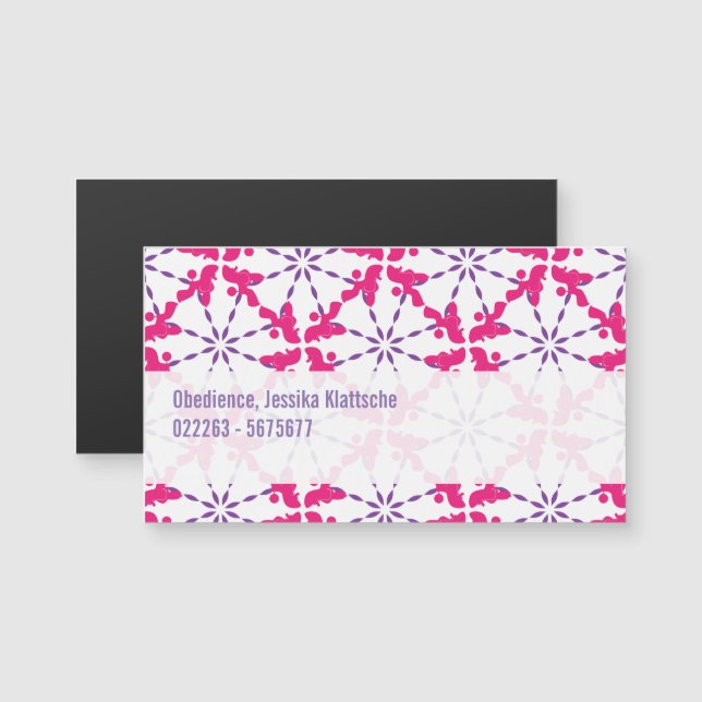 Carte Magnétique Motif Caniche (Devant / Derrière)