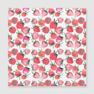Carte Magnétique Motif d'aquarelle aux fraises rouges juteuses