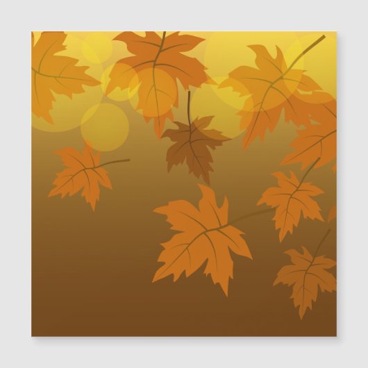 Carte Magnétique Motif d'automne avec feuilles d'érable tombant et (Devant)