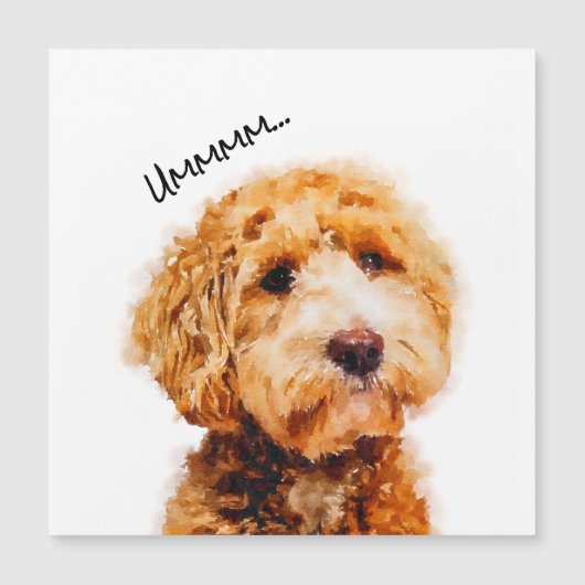 Carte Magnétique Motif de chien de caniche imprimé (Devant)