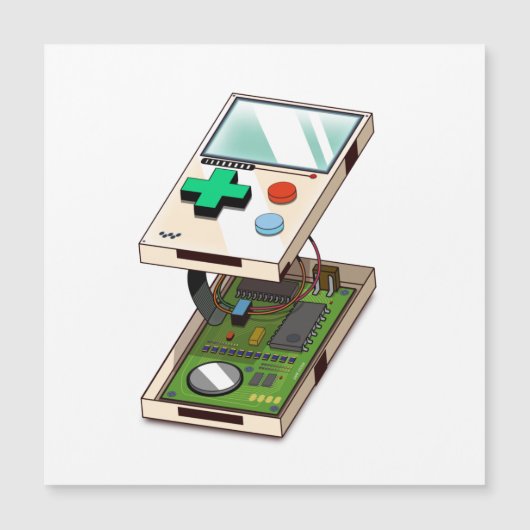 Carte Magnétique Motif de console de jeu vidéo. (Devant)