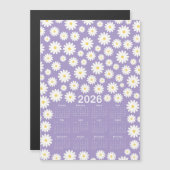 Carte Magnétique motif de fleur marguerite 2026 (Devant / Derrière)