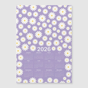 Carte Magnétique motif de fleur marguerite 2026