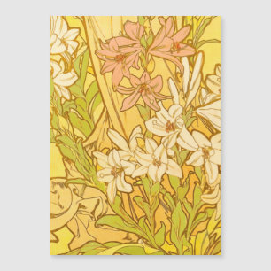 Carte Magnétique Motif de fleurs de lys d'Alphonse Mucha : Art nouv