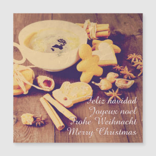 Carte Magnétique Motif de Noël avec biscuits, friandises et épices