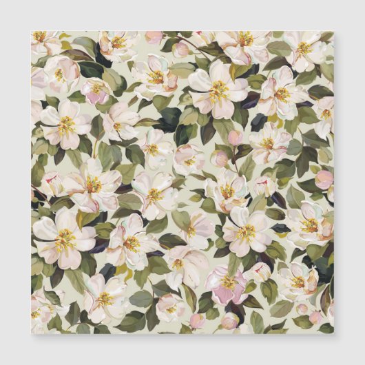 Carte Magnétique Motif des branches de l'arbre de fleurs de printem (Devant)