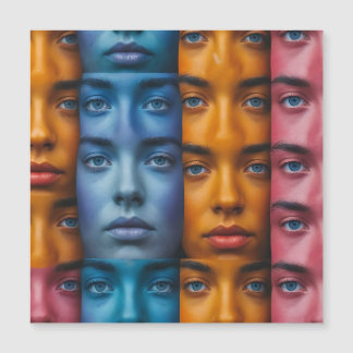 Carte Magnétique Motif des faces colorées
