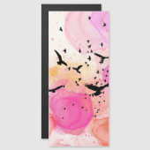 Carte Magnétique motif d'oiseaux colorés Abstraits (Devant / Derrière)