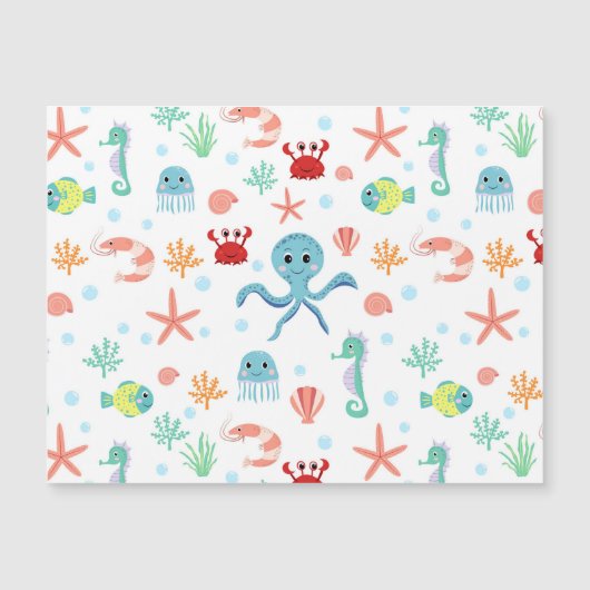 Carte Magnétique Motif du monde marin (Devant)