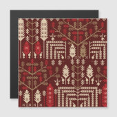 Carte Magnétique Motif Fleurs Oiseaux Bleu Foncé (Devant / Derrière)