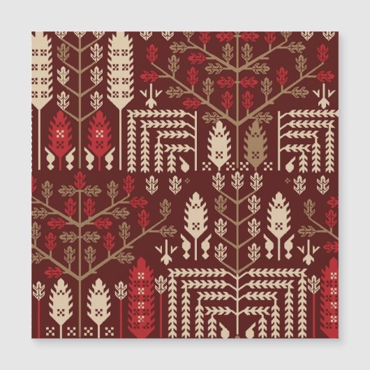 Carte Magnétique Motif Fleurs Oiseaux Bleu Foncé (Devant)