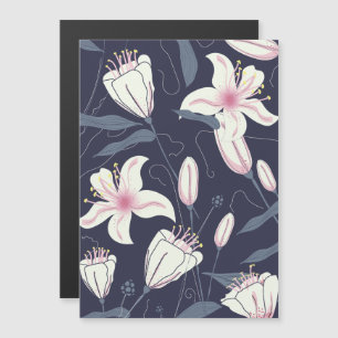 Carte Magnétique motif Fleurs vintages