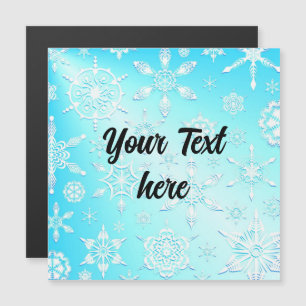 Carte Magnétique Motif Flocons de Neige Cristallins