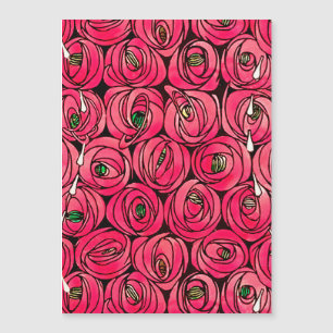 Carte Magnétique Motif floral Art Nouveau de rose de Rennie Mackint