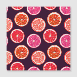 Carte Magnétique Motif foncé Citrus peint à la main