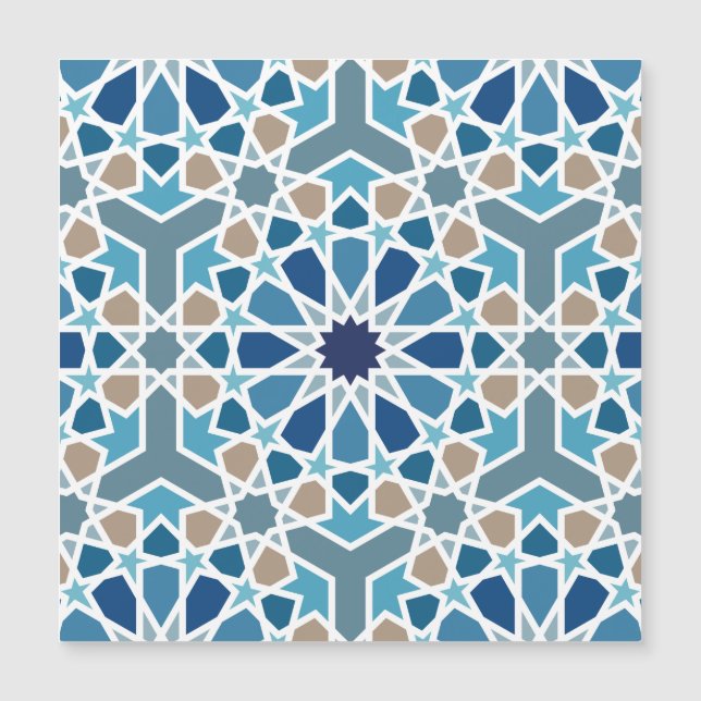 Carte Magnétique Motif marocain en carreaux (Devant)
