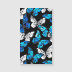 Carte Magnétique Motif sans couture foncé avec papillons bleus Morp