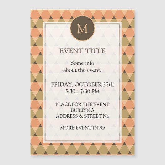 Carte Magnétique Motif triangles (Devant)