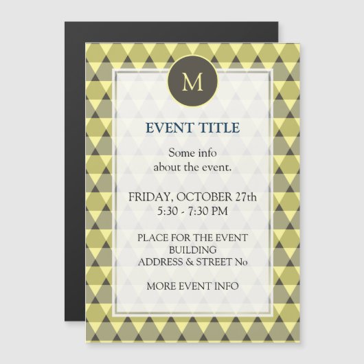 Carte Magnétique Motif triangles (Devant / Derrière)