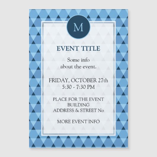 Carte Magnétique Motif triangles (Devant)