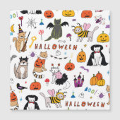 Carte Magnétique Motif Vintage Halloween Cats (Devant)