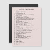 Carte Magnétique Motivation auto-soignante rose (Devant / Derrière)