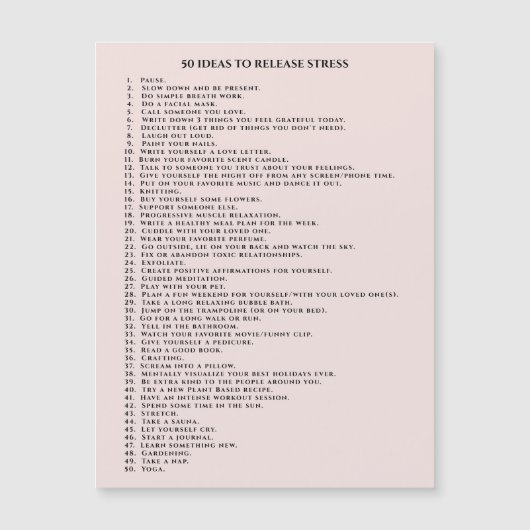 Carte Magnétique Motivation auto-soignante rose (Devant)