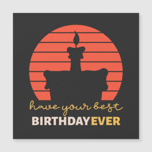 Carte Magnétique Motivational Joyeux voeux d'anniversaire avec gâte