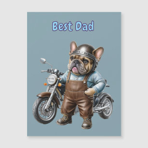 Carte Magnétique Motocyclette Bouledogue Français Bouledogue França