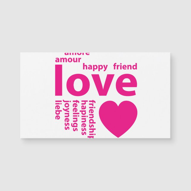 Carte Magnétique Mots d'amour (Devant)