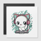 Carte Magnétique musique de chat (Devant / Derrière)