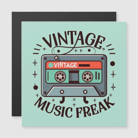 Carte Magnétique Musique vintage Freak (Devant / Derrière)