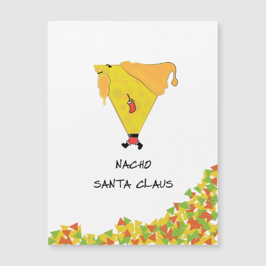 Carte Magnétique Nacho Santa avec des frites (Devant)