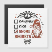 Carte Magnétique Nain mignon regrets gnomes drôle de Noël   (Devant / Derrière)