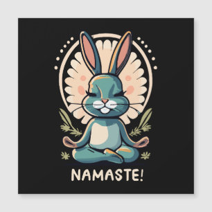 Carte Magnétique namaste bunny yoga méditation lapin