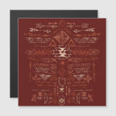 Carte Magnétique Navajo Aztec : Ethnic Doodle Motif. (Devant / Derrière)