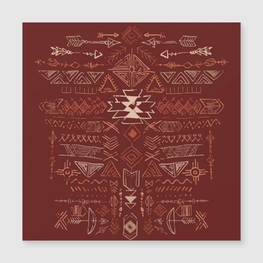 Carte Magnétique Navajo Aztec : Ethnic Doodle Motif. (Devant)
